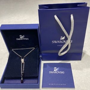 New Swarovski Amethyst Purple Necklace Swarovski 18cm with box vintage ⭐️⭐️⭐️⭐️